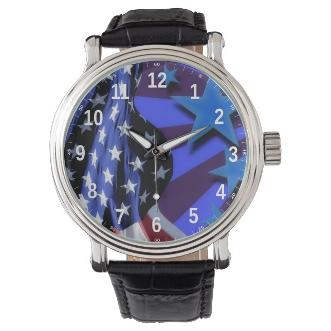 American Flag Wrist Watch Armbanduhr (Vorderseite)