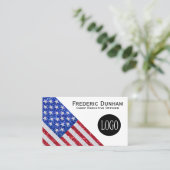 American Flag Your Logo Business Cards Visitenkarte (Stehend Vorderseite)