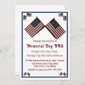 American Flag zum Gedenktag Einladung (Vorne/Hinten)