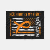 American Flag zur Sensibilisierung für Krebs-Leukä Fleecedecke (Vorderseite (Horizontal))