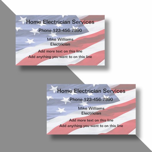 American Flag - Zwei Side Business Cards Visitenkarte
