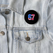 American Flage 67 Six Seven Meme Button (Beispiel)