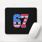 American Flage 67 Six Seven Meme Mousepad (Mit Mouse)
