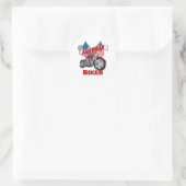 American Flags Biker Runder Aufkleber (Tasche)