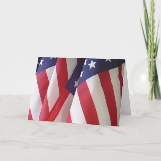 American Flags Blank Inside Patriotic USA Gruß Karte (Vorderseite)