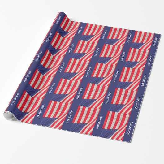 American Flags Gift Wrap, Personalized Geschenkpapier (Ungerollt)