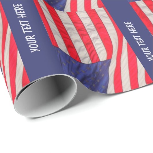 American Flags Gift Wrap, Personalized Geschenkpapier (Rolleneckpunkt)