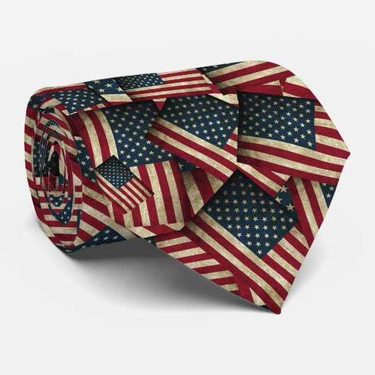 American Flags Pattern Krawatte (Gerollt)