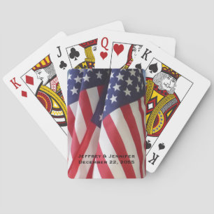 American Flags Personalisiert Name Patriotic Spielkarten