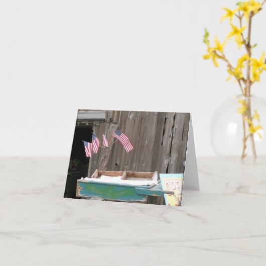 American Flags & Stall Note Card Karte (Gelbe Blume)