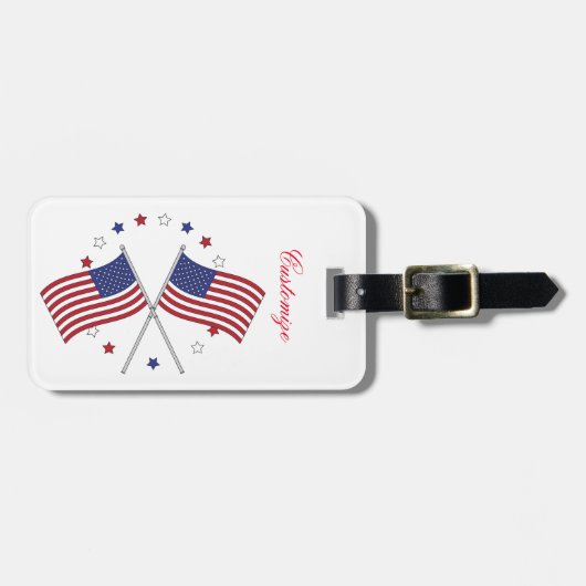 American Flags Thunder_Cove Patriotic 4. Juli Gepäckanhänger (Vorderseite horizontal)