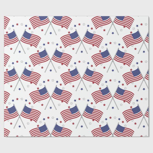American Flags Thunder_Cove Patriotic 4. Juli Geschenkpapier (Flach)