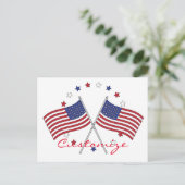American Flags Thunder_Cove Patriotic 4. Juli Postkarte (Stehend Vorderseite)