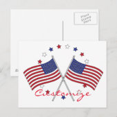 American Flags Thunder_Cove Patriotic 4. Juli Postkarte (Vorne/Hinten)
