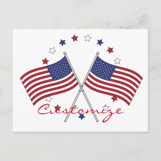 American Flags Thunder_Cove Patriotic 4. Juli Postkarte (Vorderseite)