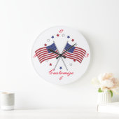 American Flags Thunder_Cove Patriotic 4th of July Große Wanduhr (Zuhause)