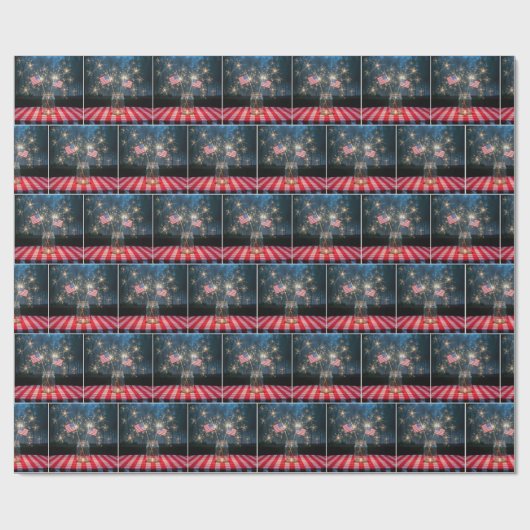 American Flags With Sparklers In a Mason Jar Geschenkpapier (Flach)