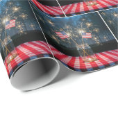 American Flags With Sparklers In a Mason Jar Geschenkpapier (Rolleneckpunkt)
