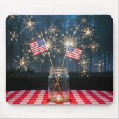 American Flags With Sparklers In a Mason Jar Mousepad (Vorne)