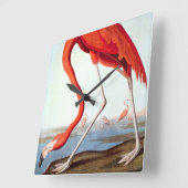 American Flamingo Quadratische Wanduhr (Winkel)