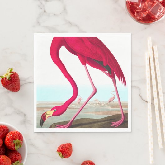 American Flamingo von John James Audubon Serviette (Beispiel)