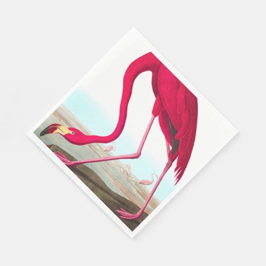 American Flamingo von John James Audubon Serviette (Ecke)