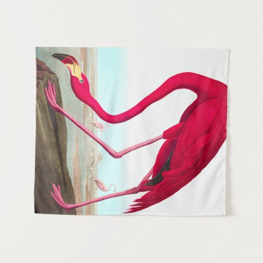 American Flamingo von John James Audubon Wandteppich (Vorderseite (Horizontal))