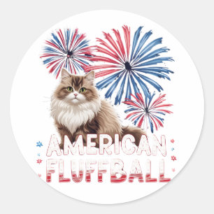 American Fluffball - Katzenaufkleber Runder Aufkleber