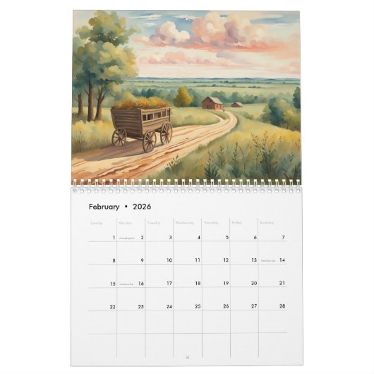 American Folk Art Calendar Kalender (Feb 2026)