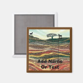 American Folk Style Oil Rige Magnet (Vorderseite/Rückseite)