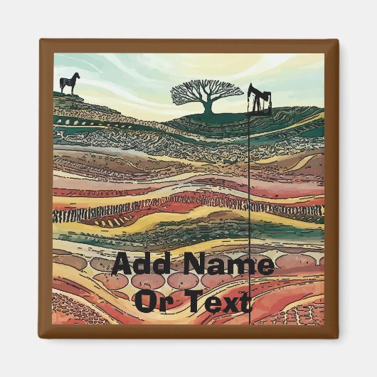 American Folk Style Oil Rige Magnet (Vorne)