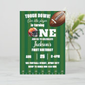 American Football 1. Geburtstagssport Einladung (Stehend Vorderseite)