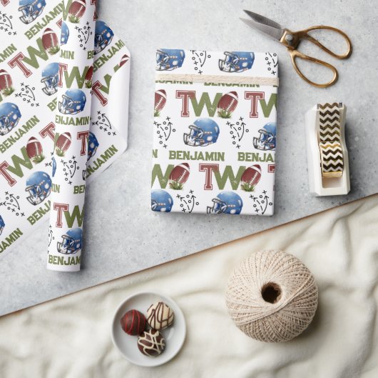 American Football 2. Geburtstag Geschenkpapier (Kunsthandwerk)