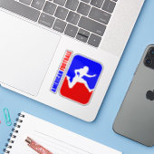 American Football | 3"x 3"- glänzend transparent Aufkleber (Laptop mit iPhone)