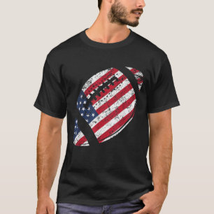 American Football 4. Juli American Flag Patriotic T-Shirt
