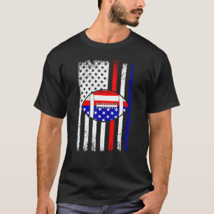American Football 4. Juli American Flag Patriotic T-Shirt