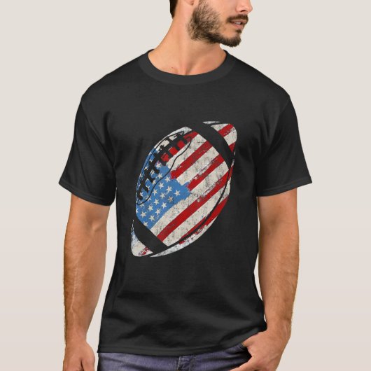 American Football 4th July American Flag Patriotic T-Shirt (Vorderseite)