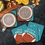 American Football Aqua Rechteckiger Pappuntersetzer<br><div class="desc">Die Untersetzer sind mit einem American Football auf Aqua und den Begriffen "It's Game Day!" und Ihrem Nachnamen versehen. Mehr Farben und passende Artikel in unserem Shop.</div>