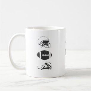 American Football Ausrüstung Silhouette Helm Bal Kaffeetasse