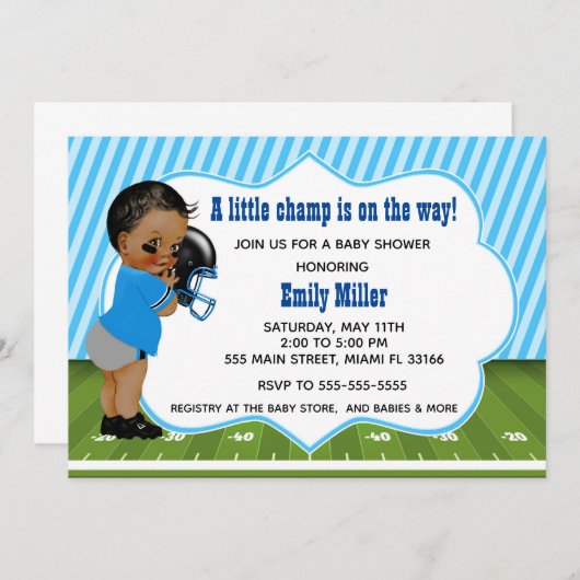 American Football baby Dusche Party Einladung (Vorne/Hinten)