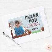 American Football Ball Birthday Danke Foto Rechteckiger Aufkleber (Umschlag)