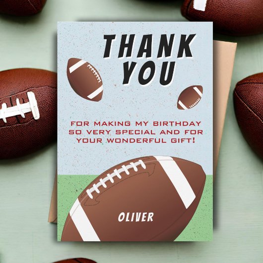 American Football Ball Birthday Dankeskarte