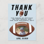 American Football Ball Birthday Foto Vielen Dank Postkarte (Vorderseite)