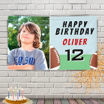 American Football Ball Birthday Party Foto Banner<br><div class="desc">American Football Ball Geburtstagsparty Foto Banner. Fußball-Geburtstagsbanner mit Kindername,  Foto,  Alter und Fußball. Geben Sie Ihren Namen,  das Alter und das Foto Ihres Kindes ein. Ideal für Kinder,  die Fußball und Sport Liebe.</div>