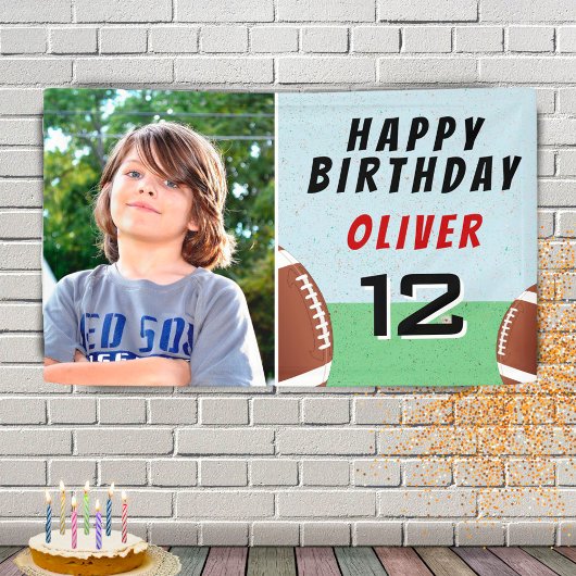 American Football Ball Birthday Party Foto Banner