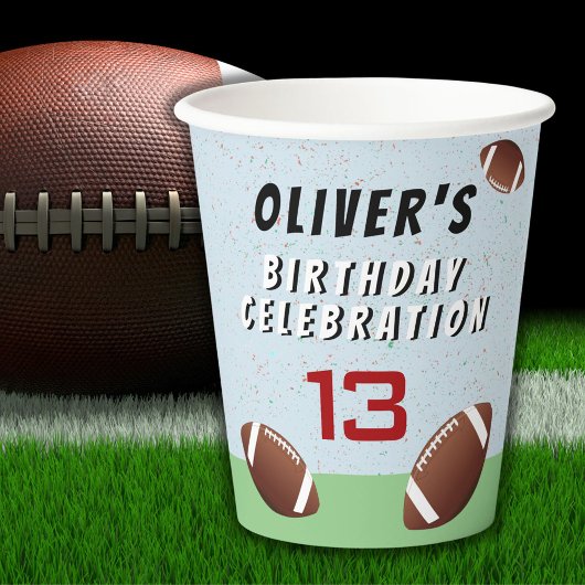 American Football Ball Birthday Party Pappbecher