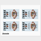 American Football Ball Birthday Photo Thank you Rechteckiger Aufkleber (Blatt)