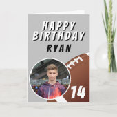 American Football Ball Foto Happy Birthday Dankeskarte (Vorderseite)