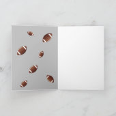 American Football Ball Foto Happy Birthday Dankeskarte (Innenseite)