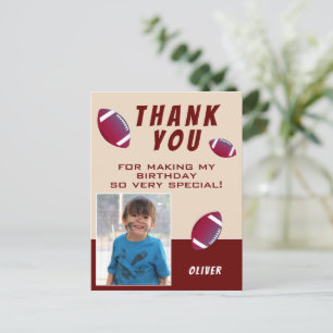 American Football Ball Geburtstagsfoto Danke Postkarte